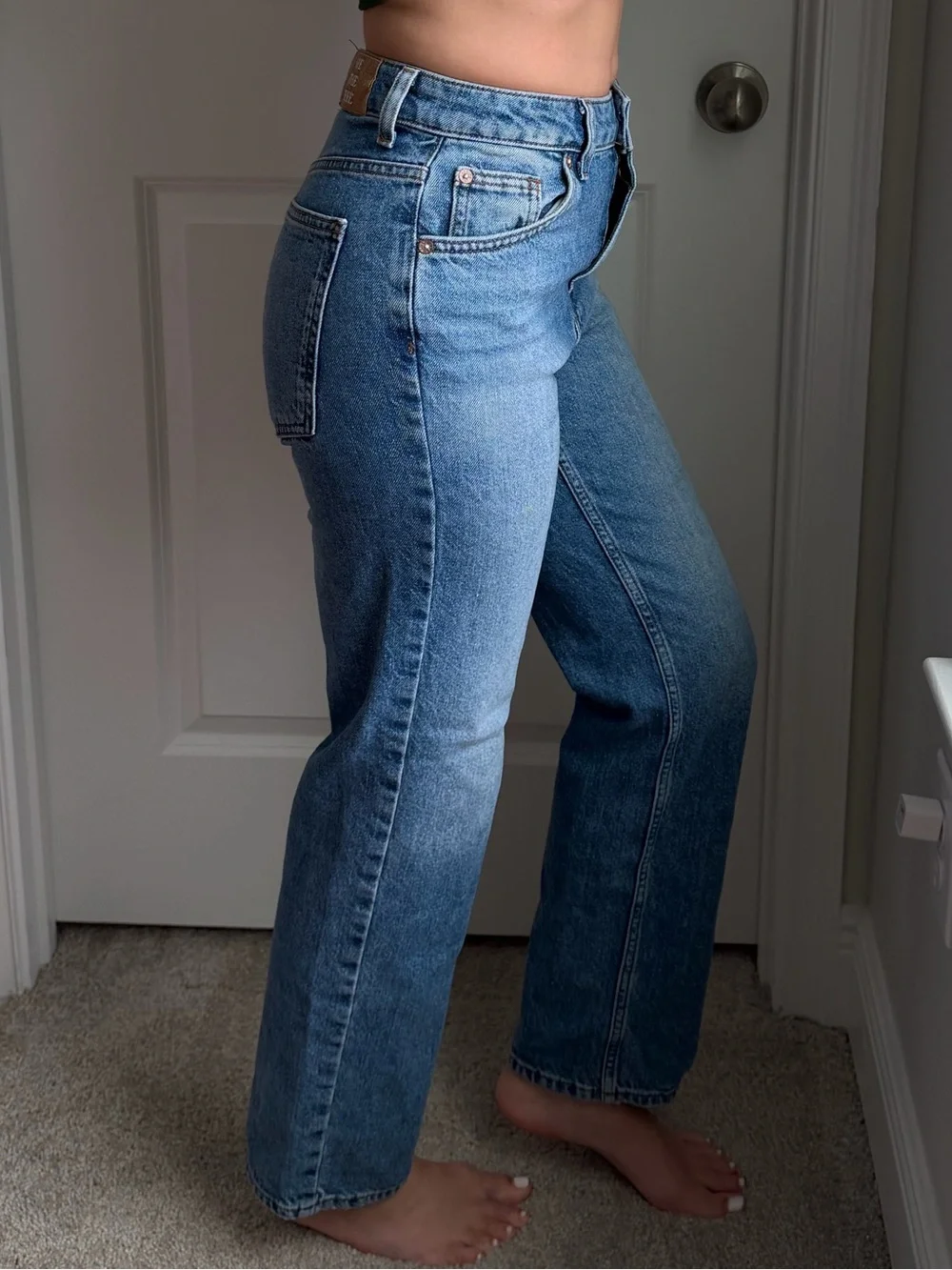 FREE PEOPLE The Pacifica High Rise Slim Straight Leg Jeans